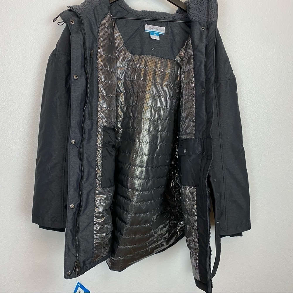 Columbia Carson Pass II Charcoal Black OmniTech Belted Winter Coat - Picture 5 of 9
